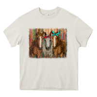 Cream horses with bandanas Heavy Core Tee - RanaPortraitStore