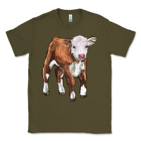 Army Green hereford calf Classic Tee - LillyAllenDesigns