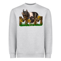 Western Mom With Hampshire Pig And Baby Pig Heavyweight Sweatshirt | Teevron