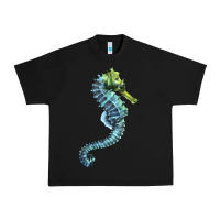 Black Blue Seahorse Urban Heavy Tee - LillyAllenDesigns