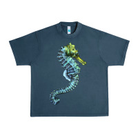 Midnight Navy Blue Seahorse Urban Heavy Tee - LillyAllenDesigns