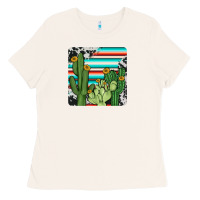 Bone cactus cowhide coaster Ladies Tee - JahusDesignShop