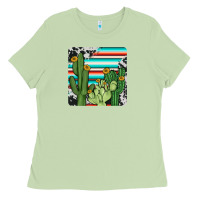 Matcha cactus cowhide coaster Ladies Tee - JahusDesignShop