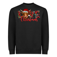Black love christmas highland cow and turquoise gemstone Heavyweight Sweatshirt - Jasminsmagicworld