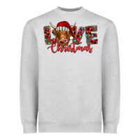 Heather Grey love christmas highland cow and turquoise gemstone Heavyweight Sweatshirt - Jasminsmagicworld