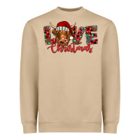 Love Christmas Highland Cow And Turquoise Gemstone Heavyweight Sweatshirt | Teevron