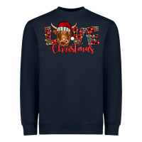 Navy love christmas highland cow and turquoise gemstone Heavyweight Sweatshirt - Jasminsmagicworld