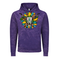 Cloud Purple bull skull gemstone cactus leopard sunflower Vintage Hoodie - Artiststas