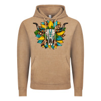 Vintage Coffee bull skull gemstone cactus leopard sunflower Vintage Hoodie - Artiststas