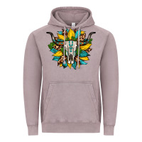 Vintage Zinc bull skull gemstone cactus leopard sunflower Vintage Hoodie - Artiststas