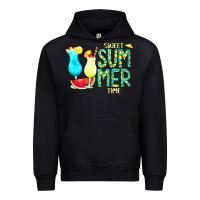 Black sweet summer time turquoise yellow Urban Hoodie - CowCowDesign