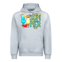 Heather Grey sweet summer time turquoise yellow Urban Hoodie - CowCowDesign