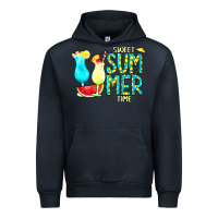 Navy sweet summer time turquoise yellow Urban Hoodie - CowCowDesign