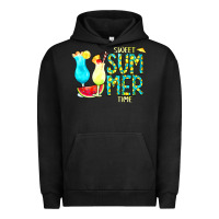 Pigment Black sweet summer time turquoise yellow Urban Hoodie - CowCowDesign