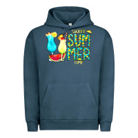 Pigment Midnight Navy sweet summer time turquoise yellow Urban Hoodie - CowCowDesign