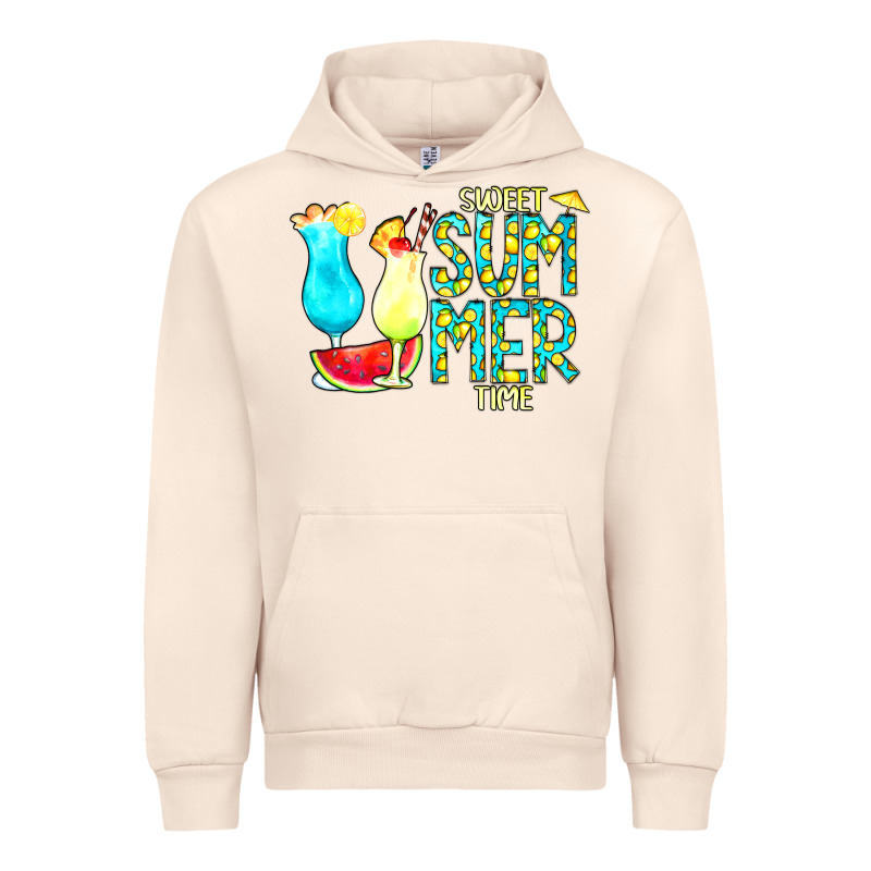 Sweet Summer Time Turquoise Yellow Urban Hoodie by CowCowDesign | Teevron