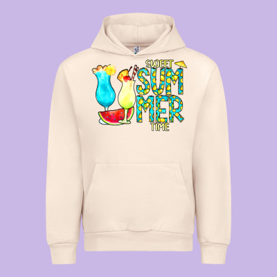 Sweet Summer Time Turquoise Yellow Urban Hoodie Designed By Cowcowdesign