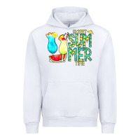 White sweet summer time turquoise yellow Urban Hoodie - CowCowDesign