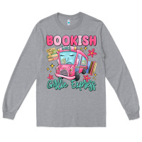Heather Grey bookish girlie express Long Sleeve Tee - MaliasSmallBusiness