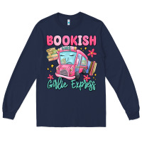 Navy bookish girlie express Long Sleeve Tee - MaliasSmallBusiness
