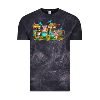Cloud Black farm cute animals with sunflower coffee cups Vintage Tee - NancyCooperArtShop