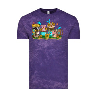 Cloud Purple farm cute animals with sunflower coffee cups Vintage Tee - NancyCooperArtShop