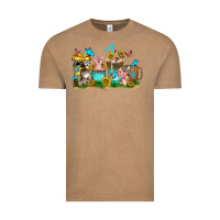 Vintage Coffee farm cute animals with sunflower coffee cups Vintage Tee - NancyCooperArtShop