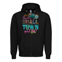 Black Just A Small Town Girl With Truck Zipper Hoodie - BundleAndBundleShop