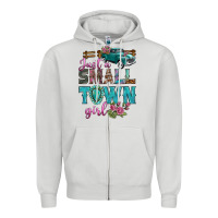 Dove Grey Just A Small Town Girl With Truck Zipper Hoodie - BundleAndBundleShop