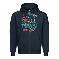 Navy Just A Small Town Girl With Truck Zipper Hoodie - BundleAndBundleShop