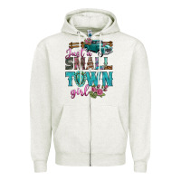 Oatmeal Heather Just A Small Town Girl With Truck Zipper Hoodie - BundleAndBundleShop