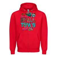 Red Just A Small Town Girl With Truck Zipper Hoodie - BundleAndBundleShop