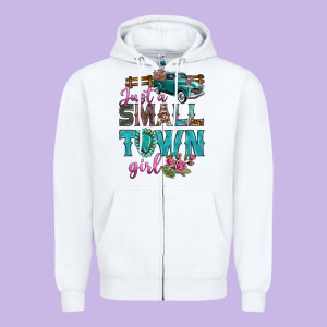 Just A Small Town Girl With Truck Zipper Hoodie Designed By Bundleandbundleshop