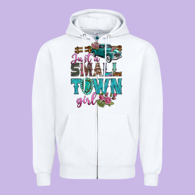 Just A Small Town Girl With Truck Zipper Hoodie Designed By Bundleandbundleshop