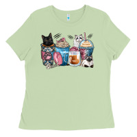 Matcha cat coffee cups Ladies Tee - Zillion Design Studio