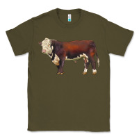 Army Green hereford bull Classic Tee - LillyAllenDesigns