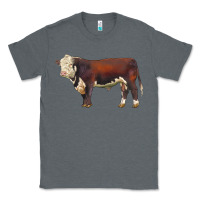 Charcoal Heather hereford bull Classic Tee - LillyAllenDesigns