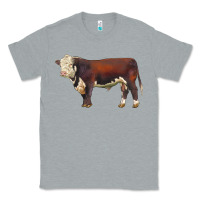 Heather Grey hereford bull Classic Tee - LillyAllenDesigns