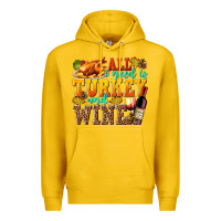 Lemon All I Need Is Turkey and Wine Premium Hoodie - texasbilliewilder