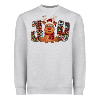 Joy Christmas Reindeer Heavyweight Sweatshirt | Teevron
