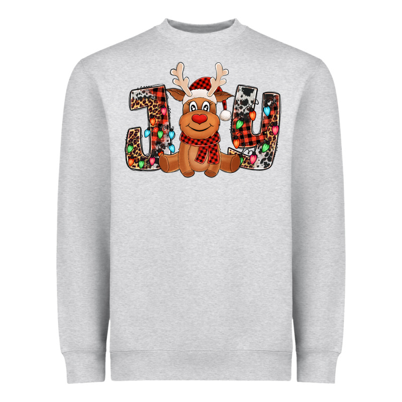 Joy Christmas Reindeer Heavyweight Sweatshirt by Jasminsmagicworld | Teevron