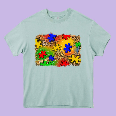 Autism Background Heavy Core Tee Designed By Zillion Design Studio