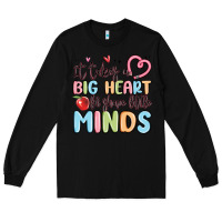 Black it takes a big heart for shape little minds Long Sleeve Tee - MaliasSmallBusiness