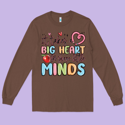 It Takes A Big Heart For Shape Little Minds Long Sleeve Tee Designed By Maliassmallbusiness