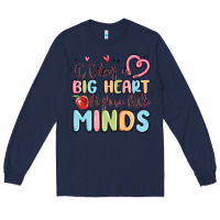 Navy it takes a big heart for shape little minds Long Sleeve Tee - MaliasSmallBusiness