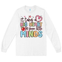 White it takes a big heart for shape little minds Long Sleeve Tee - MaliasSmallBusiness