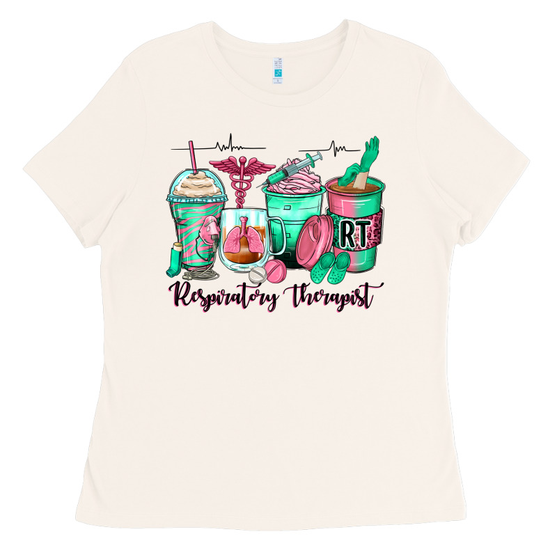 Respiratory Therapist Coffee Cups Ladies Tee by Zillion Design Studio | Teevron