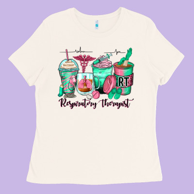 Respiratory Therapist Coffee Cups Ladies Tee Designed By Zillion Design Studio