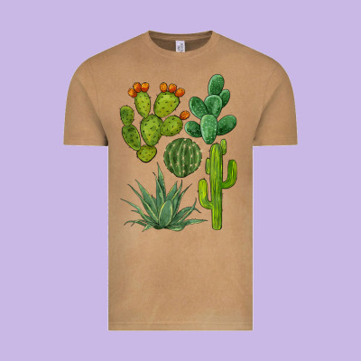 Watercolor Cactus Bundle Preview Vintage Tee Designed By Barkaloodesign