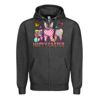 Charcoal Heather Happy Easter Dental And Egg Zipper Hoodie - BundleAndBundleShop